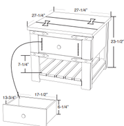 Parota Large End Table - Barewood
