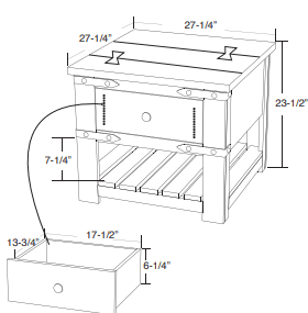 Parota Large End Table - Barewood