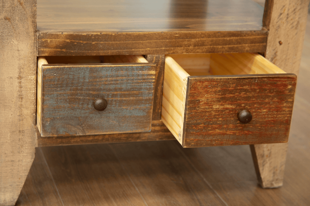 Antique Multicolor Side Table - Barewood