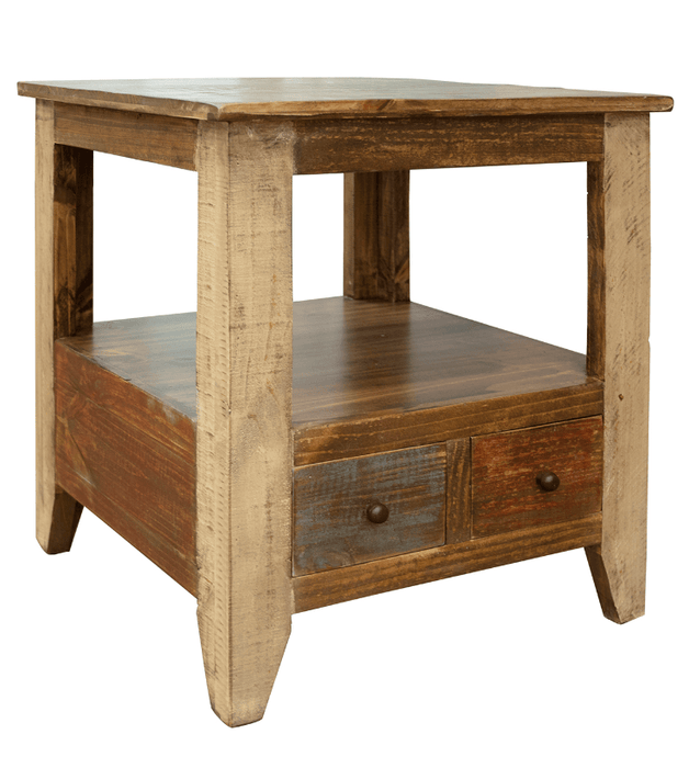 Antique Multicolor Side Table - Barewood