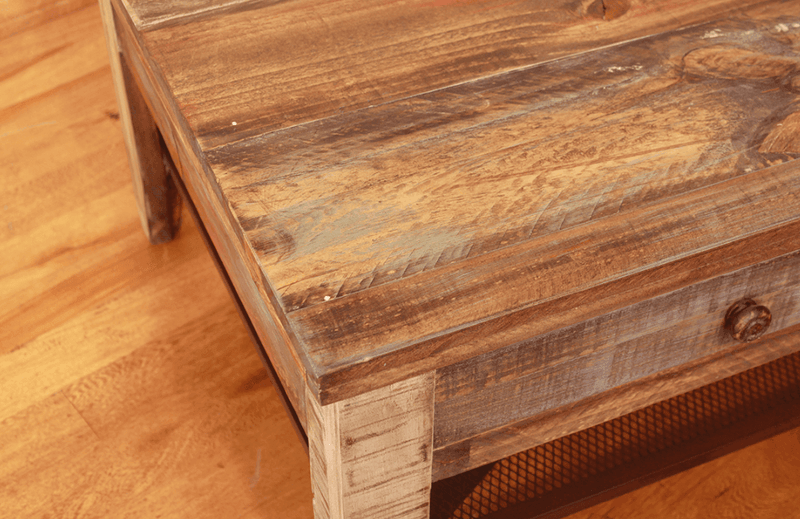 Antique Multicolor Mesh Cocktail Table - Barewood