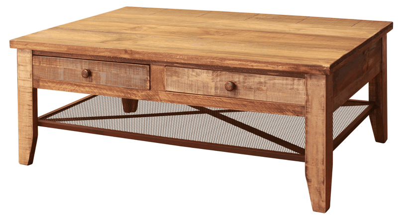 Antique Multicolor Mesh Cocktail Table - Barewood