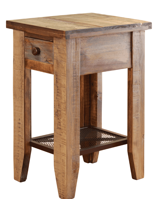 Antique Multicolor Mesh Side Table - Barewood