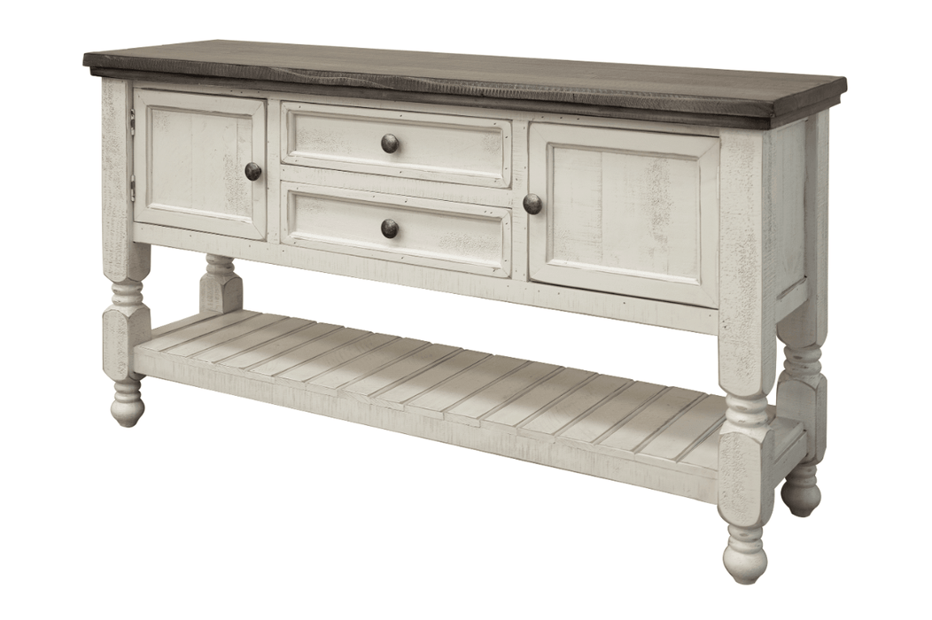 Stone Two Drawer Sofa Table - Barewood