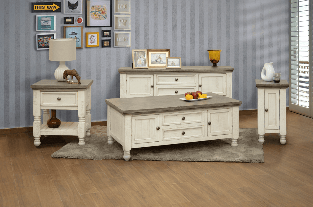 Stone Two Drawer Sofa Table - Barewood