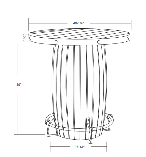 Antique Multicolor Bar Height Bistro Table - Barewood