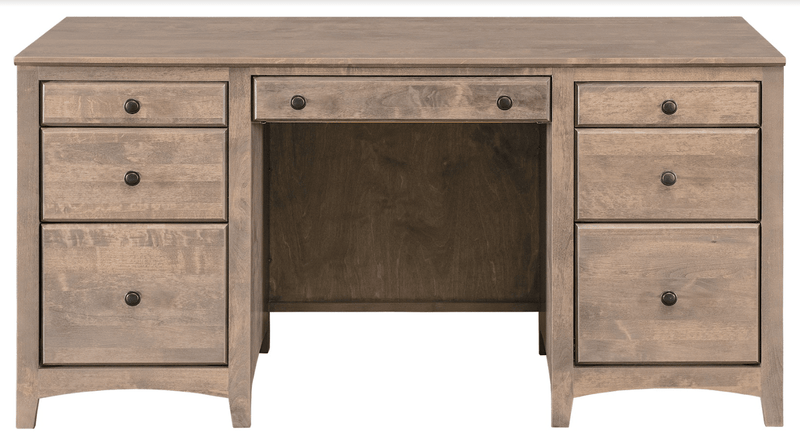 Double Pedestal Desk - Barewood