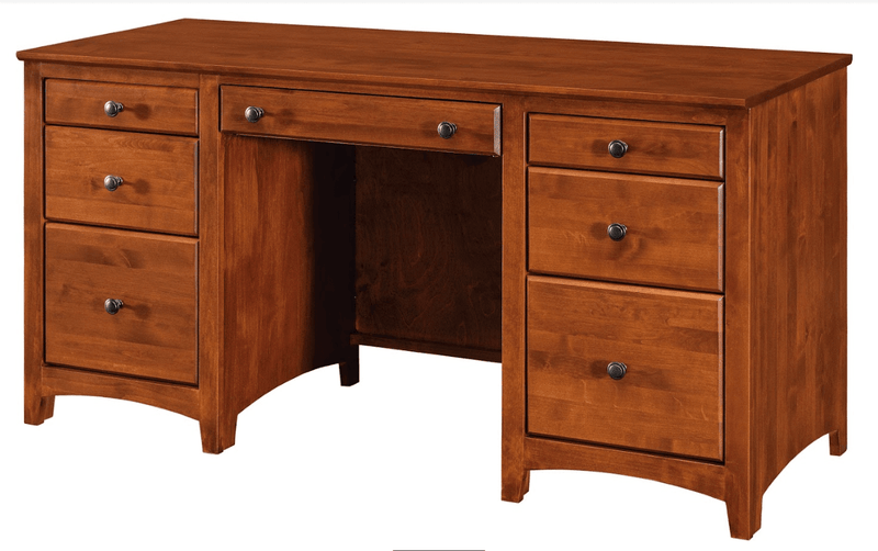 Double Pedestal Desk - Barewood