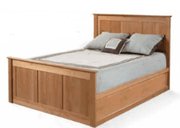 Full Raised Panel Low Storage Build-A-Bed - Barewood