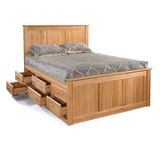 King Raised Panel Storage Build-A-Bed - Barewood
