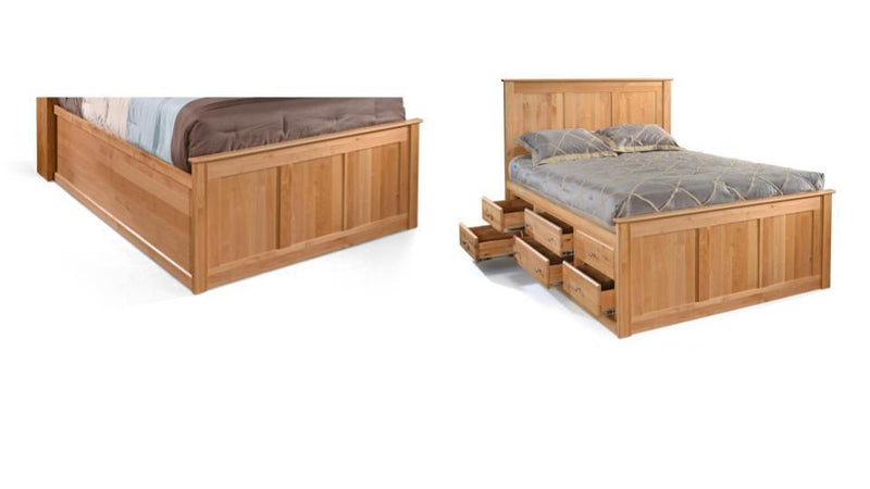 Twin Raised Panel Storage Build-A-Bed - Barewood