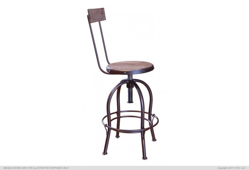 Multicolor Backed Adjustable Height Stool - Barewood