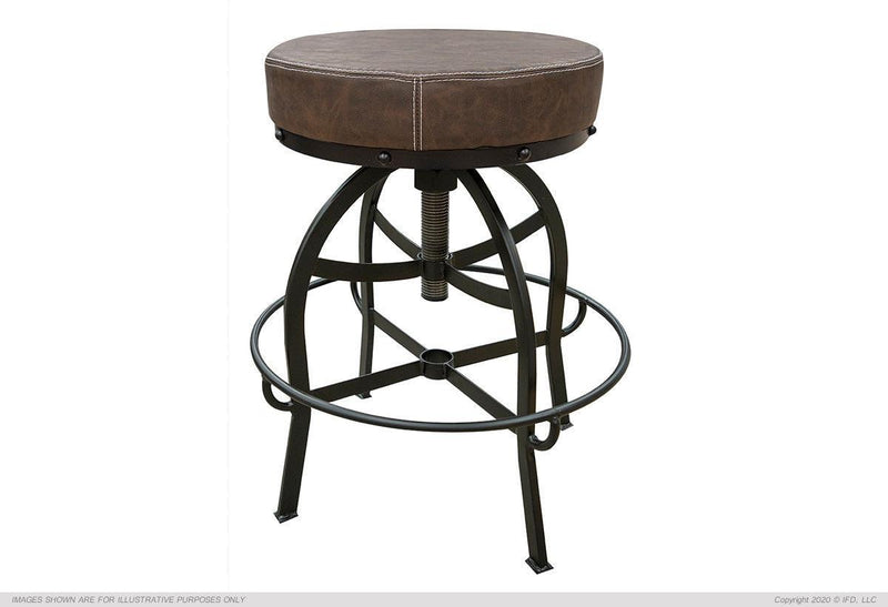 Faux Leather Adjustable Height Stool - Barewood