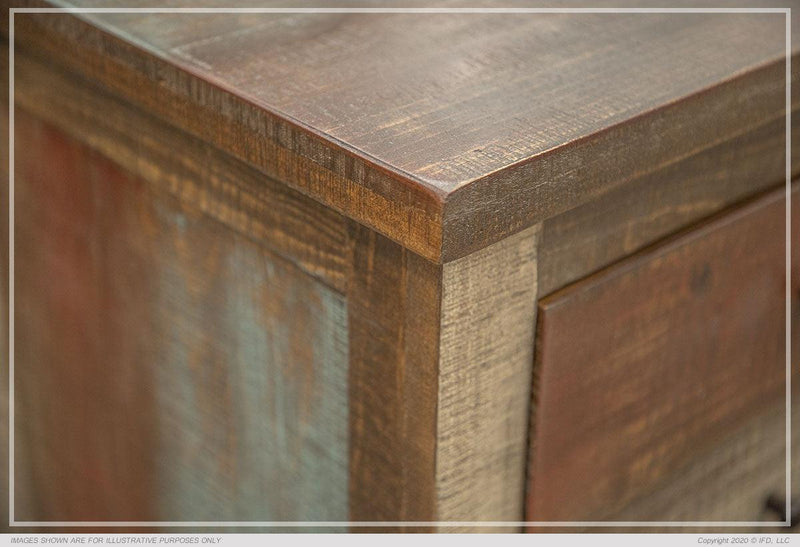 Multicolor Three Drawer File Cabinet - Barewood