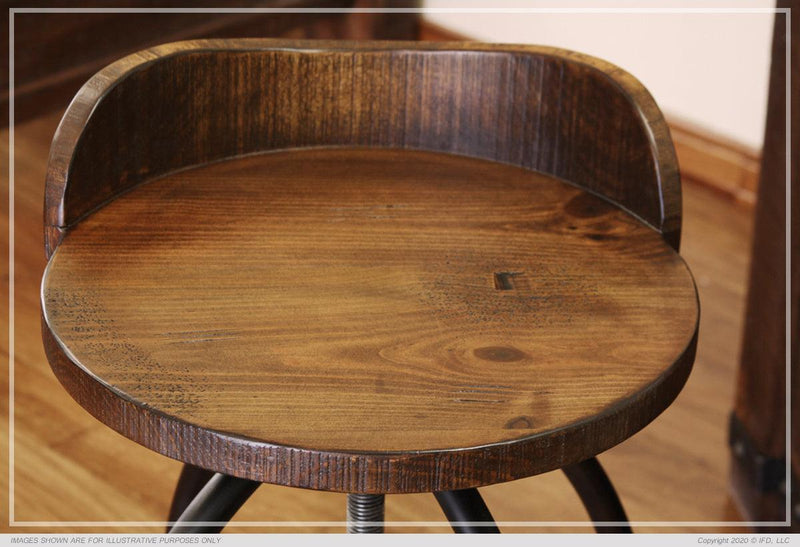 Pueblo Adjustable Height Stool - Barewood